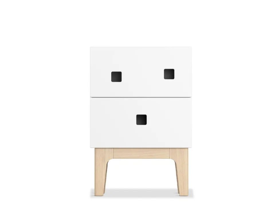 Peep S1 Sängbord | Vit/Vitpigmenterad Ek