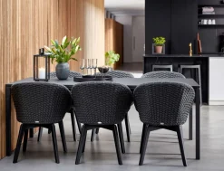 Pure Matbord 200x100 | Light Grey/Nero Black