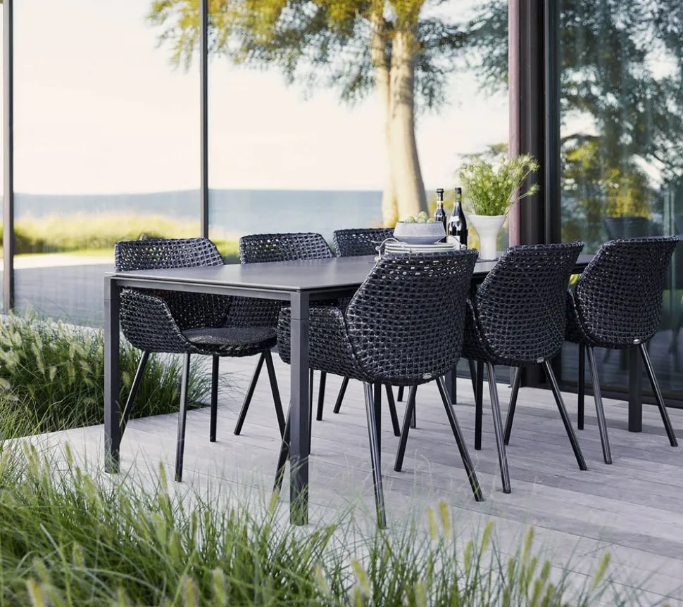 Pure Matbord 200x100 | Light Grey/Nero Black