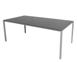 Pure Matbord 200x100 | Light Grey/Nero Black