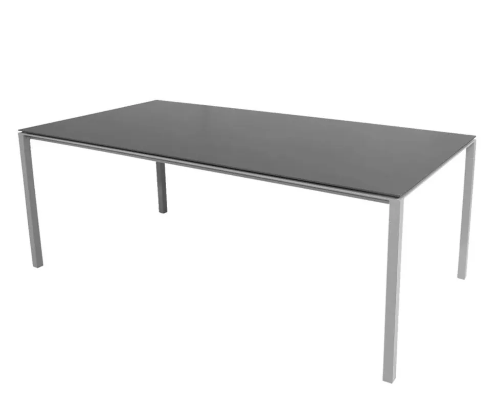 Pure Matbord 200x100 | Light Grey/Nero Black