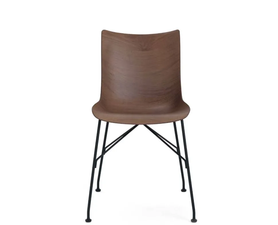 P/Wood Stol | Mörk ask, Svart