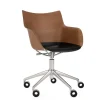 Q/Wood stol | Kromhjul och dyna | Dark Wood / Black