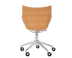Q/Wood stol | Kromhjul och dyna | Light Wood / White