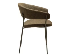 Reboot Karmstol | Dark Olive Bouclé/Antique Pewter