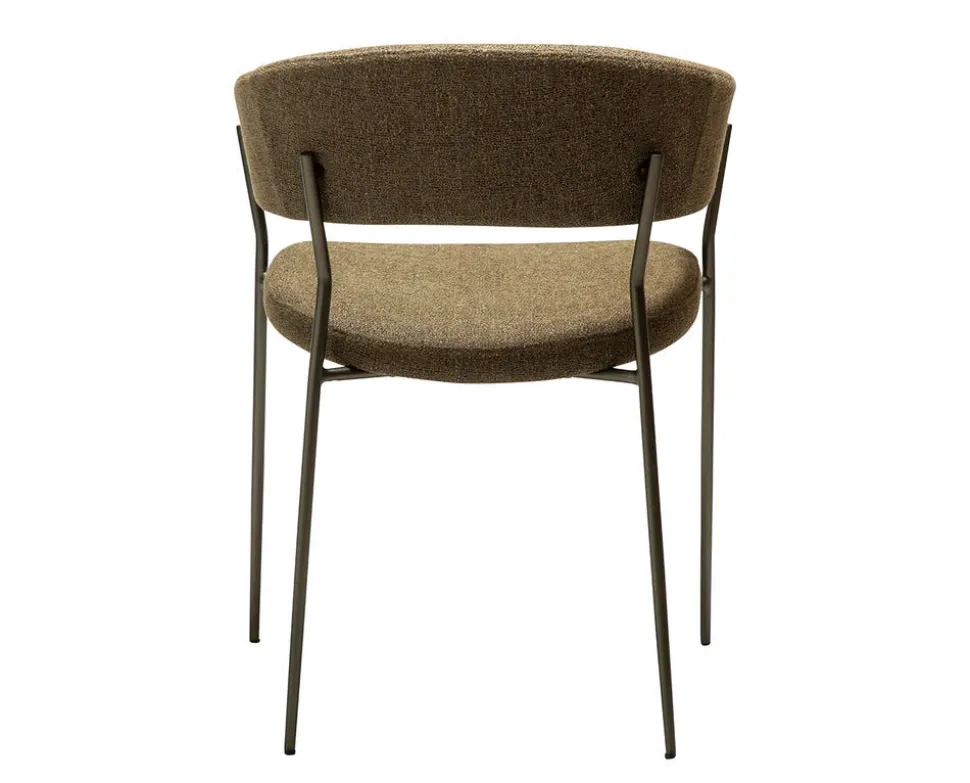 Reboot Karmstol | Dark Olive Bouclé/Antique Pewter