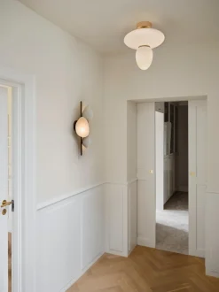 Rizzatto 42 Taklampa | Satin Brass/Opal