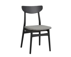 Rodham Stol | Svart ek, mörkgrått