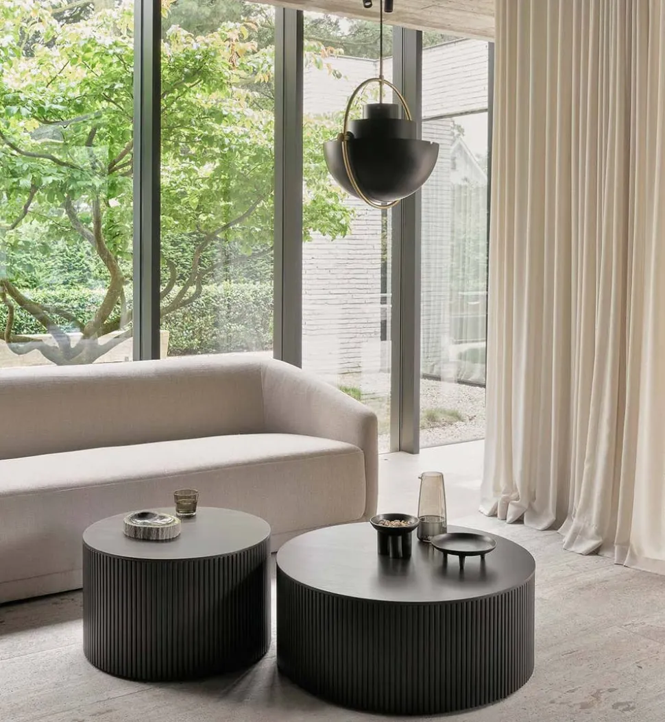 Roller Max Soffbord Ø80 | Mörkbrun Mahogny