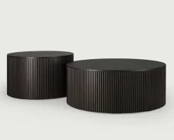 Roller Max Soffbord Ø80 | Mörkbrun Mahogny