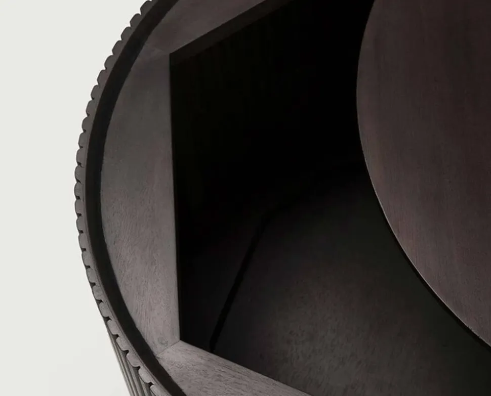 Roller Max Soffbord Ø80 | Mörkbrun Mahogny
