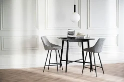 Sierra Barstol | Mörkgrått Microfibertyg