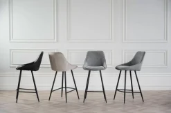 Sierra Barstol | Mörkgrått Microfibertyg