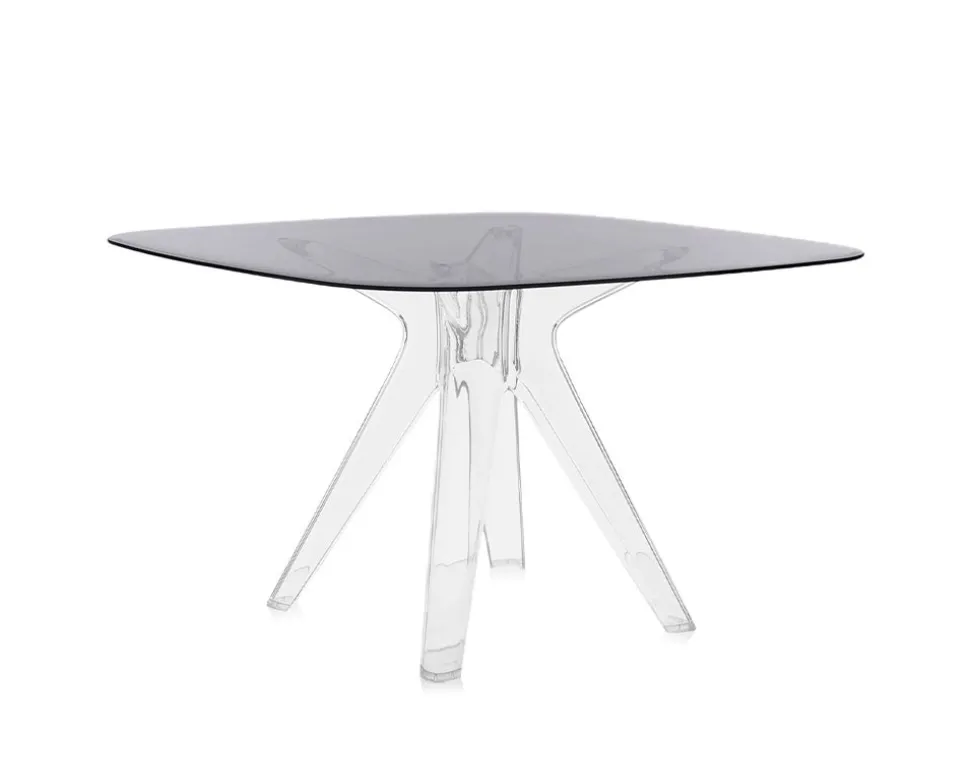 Sir Gìo matbord 120 Transparent | Rökgrå