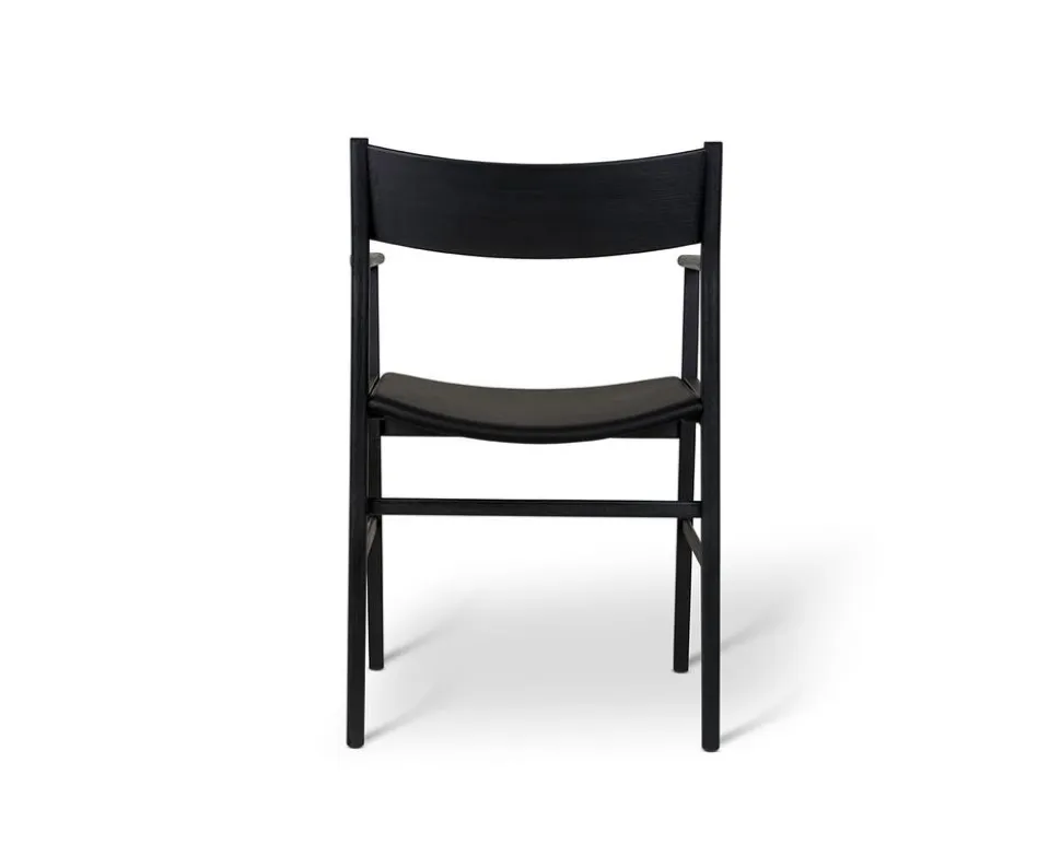 Siza Karmstol | Svartlaserad Ask/Skinnsits