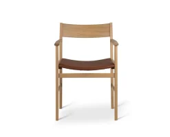 Siza Karmstol | Vitpigm. Ek/Läder Cognac