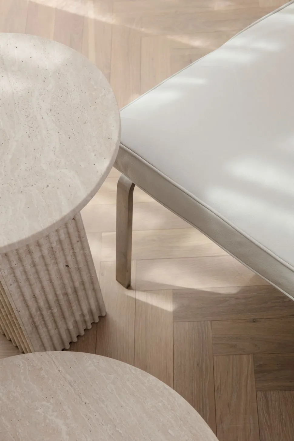 Soho Side Table High | Travertine