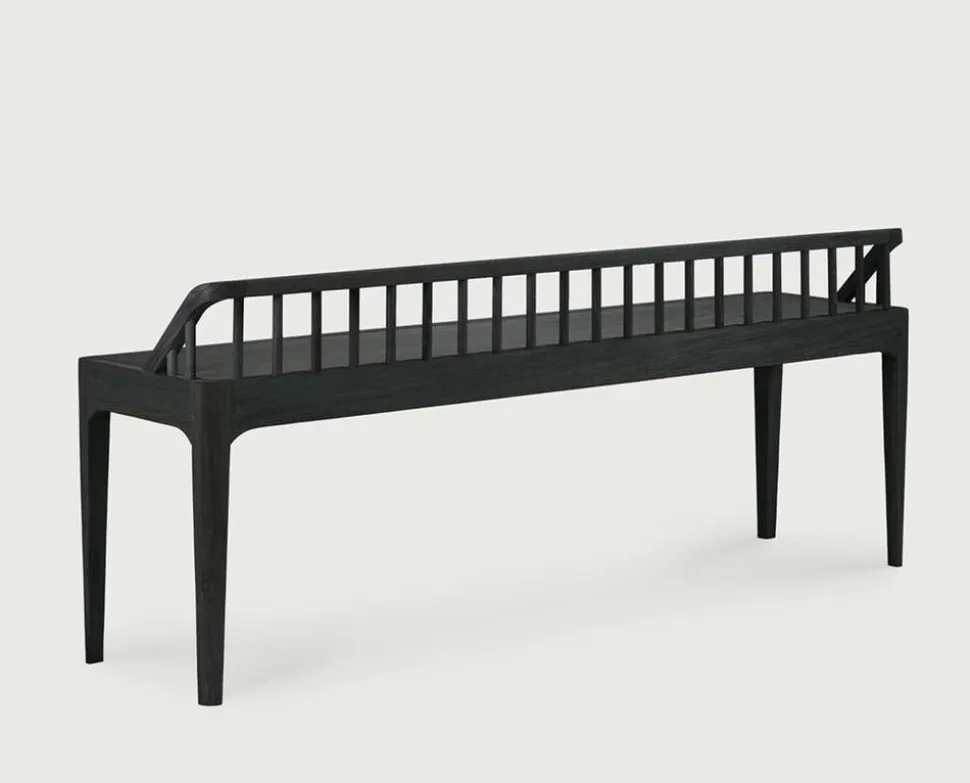 Spindle Bänk | Svartlackad Ek