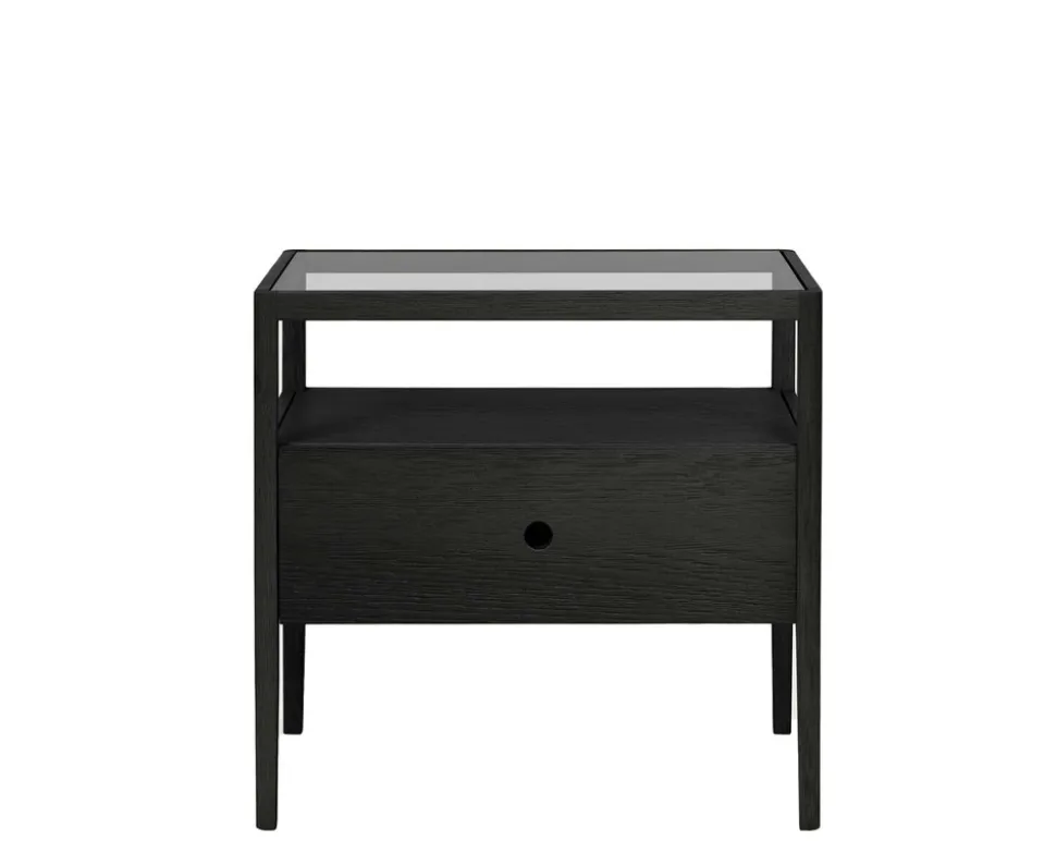Spindle Sängbord | Svart Ek