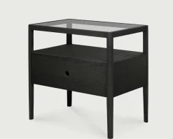 Spindle Sängbord | Svart Ek
