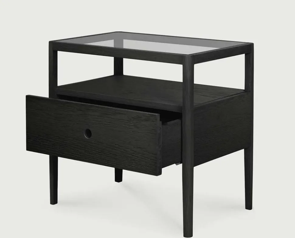 Spindle Sängbord | Svart Ek