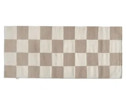 Square Gångmatta 80x200 Vit/Natur