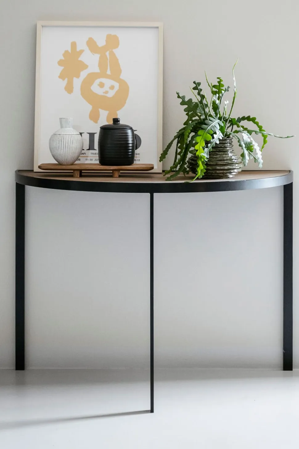 Square Hallbord | Svart/ Burned Walnut