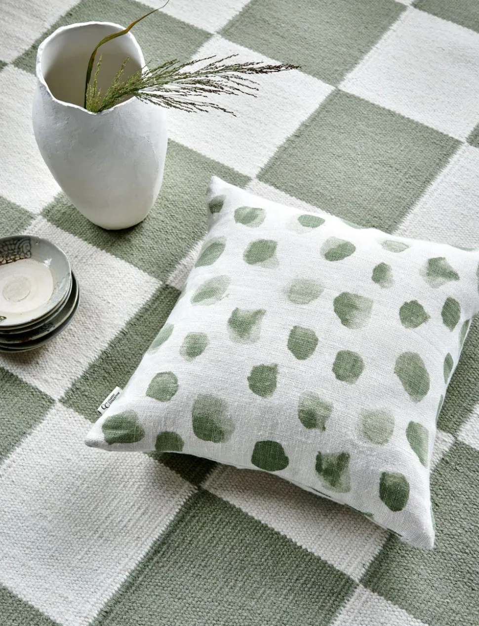 Square Matta 170x230 Vit/Grön