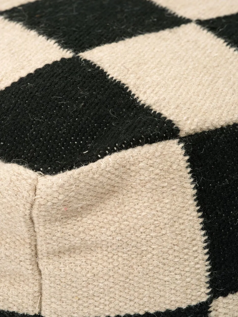 Square Puff | Svart/ Natur