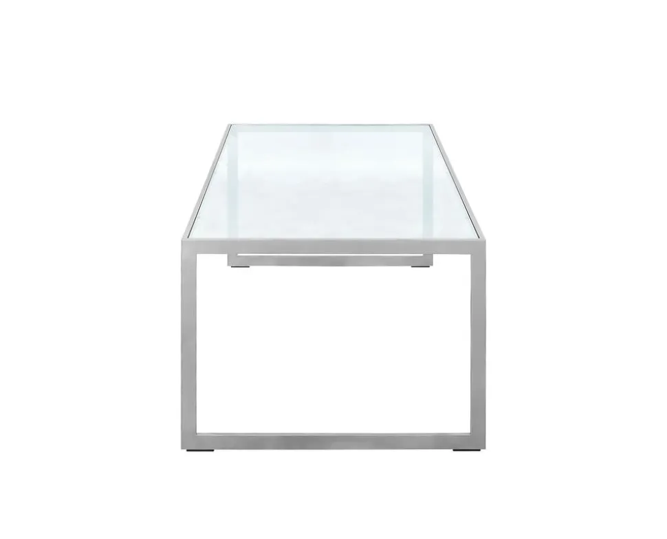 Square Soffbord 122 | SilverGrå/ Glas
