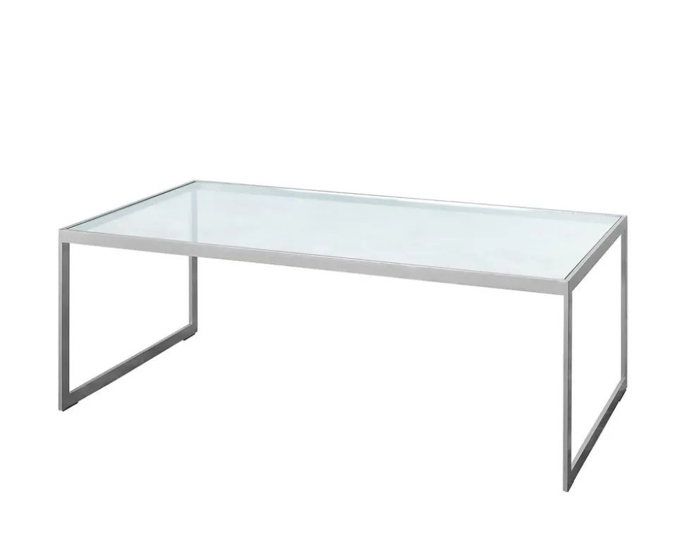 Square Soffbord 122 | SilverGrå/ Glas