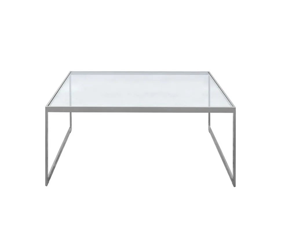Square Soffbord 102 | SilverGrå/ Glas