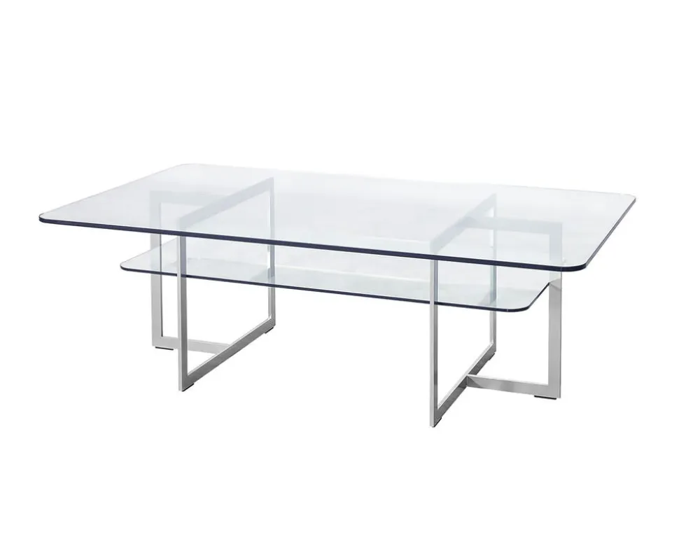 Square Soffbord | SilverGrå/ Glas