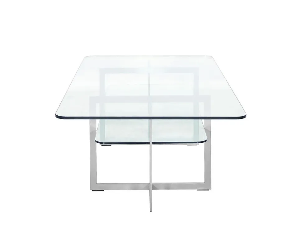Square Soffbord | SilverGrå/ Glas