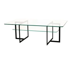 Square Soffbord | Svart/ Glas