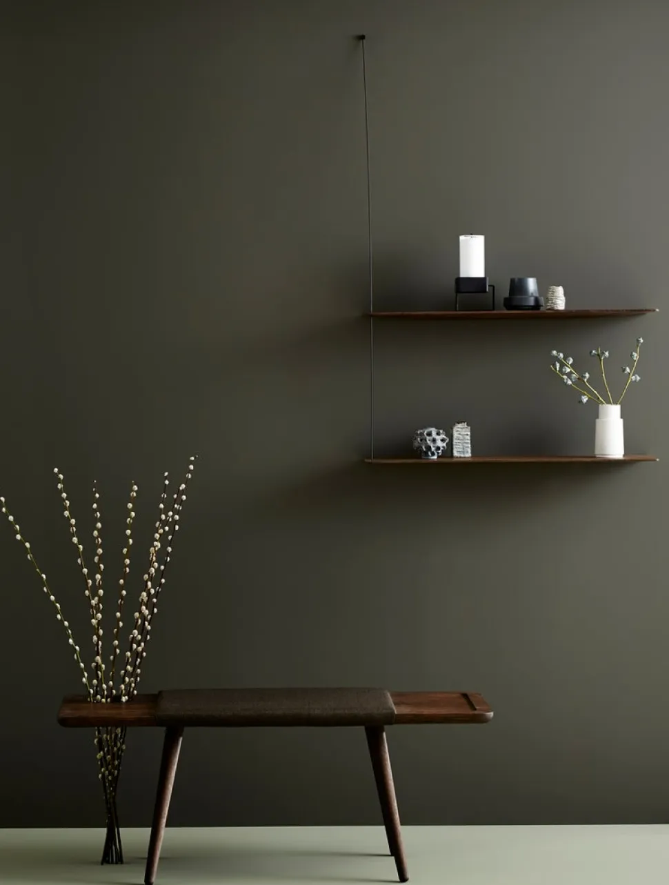 Stedge hylla 60 cm svart ek