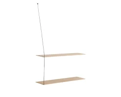 Stedge hylla 80 cm vitpigmenterad ek