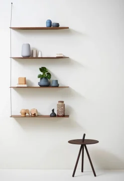 Stedge hylla 80 cm vitpigmenterad ek