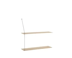 Stedge hylla 80 cm vitpigmenterad ek