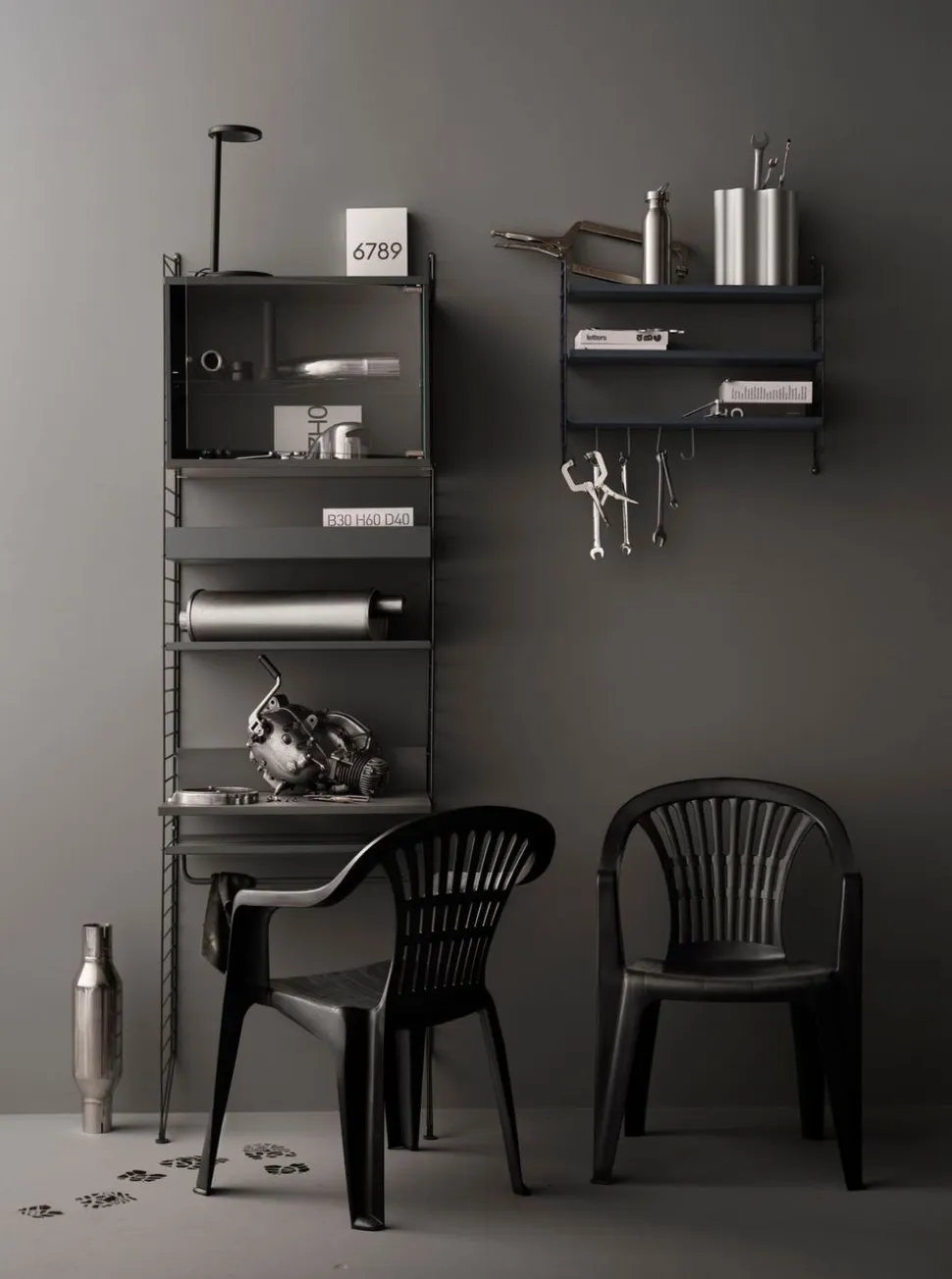 String Arbetsskiva 78x58 Mörkgrå
