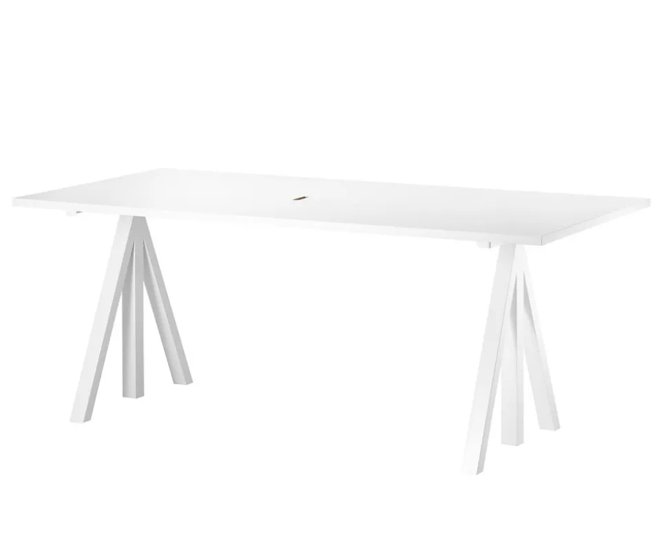 String Konferensbord | Fast Underrede, Vit Laminat 180x90