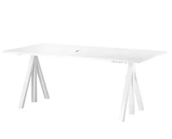 String Konferensbord | Höj- och Sänkbart, Vit Laminat 180x90