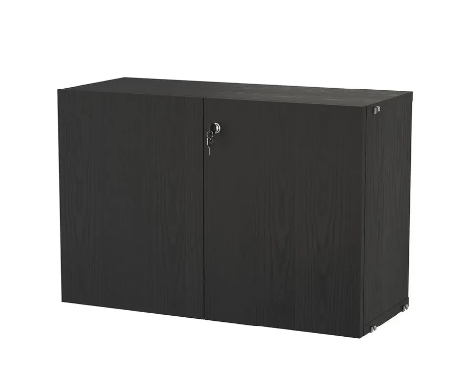 String Skåp med Lås 78x30 Svartbetsad Ask