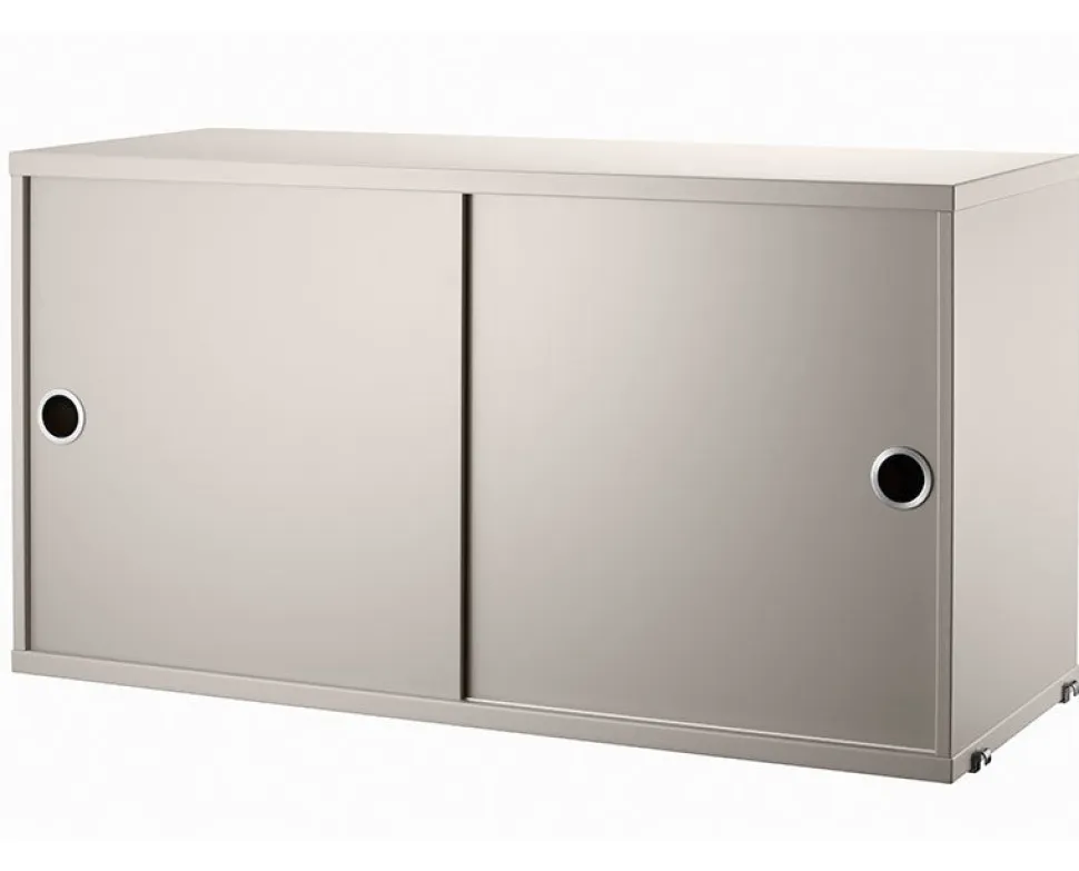 String Skåp med Skjutdörrar 78x30 Beige