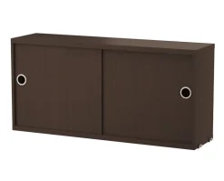 String Skåp med Skjutdörrar 78x20 Mörk Ek