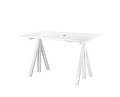String Works Skrivbord | Höj- & Sänkbart, Vit Laminat 120x78