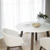 Taransay Matbord Ø125 | Beige Travertin / Brun Ek