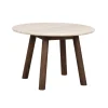 Taransay Soffbord Ø60 | Beige Travertin / Brun Ek