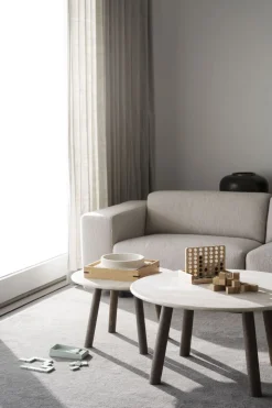 Taransay Soffbord Ø60 | Beige Travertin / Brun Ek
