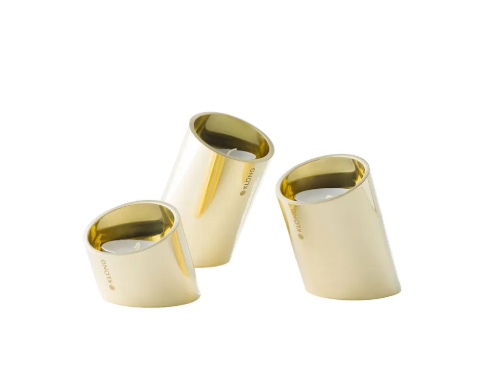 Tipp Ljushållare 3-pack Mässing